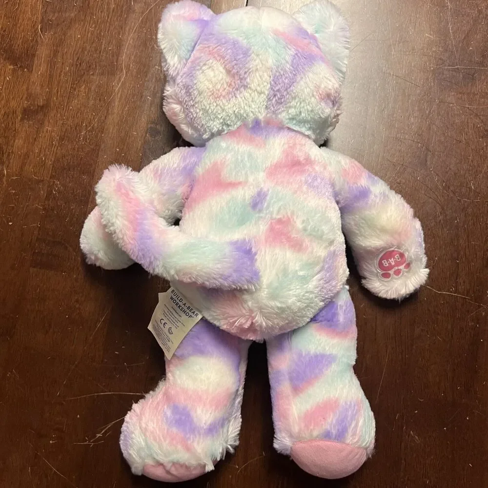Build A Bear Plush Pastel Swirl Tie-Dye‎ Kitty Cat 17